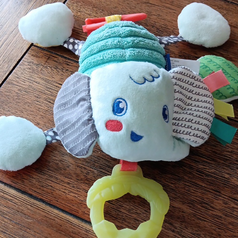 Infantino Plush Elephant Baby Toy with Teething Ring